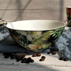 Spanisches Blumen-Porzellan-Geschirrset - Teller, Schüsseln, Tassen, Dessertteller