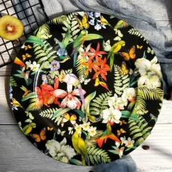 Spanisches Blumen-Porzellan-Geschirrset - Teller, Schüsseln, Tassen, Dessertteller