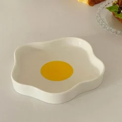 Spiegelei-Keramikteller - Lustiges Frühstücksgericht