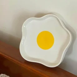Spiegelei-Keramikteller - Lustiges Frühstücksgericht