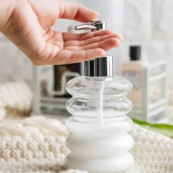 Spiral Glass Soap Dispenser - Stylish Bath Accessory