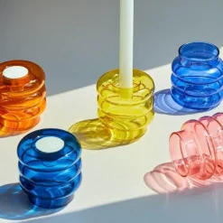 Spiralförmiger Kerzenhalter aus Doppelglas – eleganter Akzent für die Inneneinrichtung