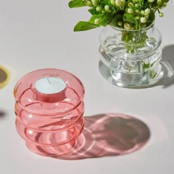 Spiralförmiger Kerzenhalter aus Doppelglas – eleganter Akzent für die Inneneinrichtung