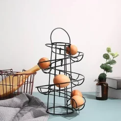 Spiralförmiges Eierspender-Aufbewahrungsregal - Kreativer Küchen-Organizer