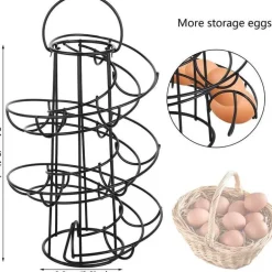 Spiralförmiges Eierspender-Aufbewahrungsregal - Kreativer Küchen-Organizer