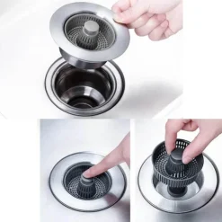 Spülbeckensieb aus Edelstahl – Geruchskontroll-Abflussschutz