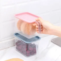 Stapelbare transparente Kühlschrank-Aufbewahrungsbox – transparenter Lebensmittel-Organizer