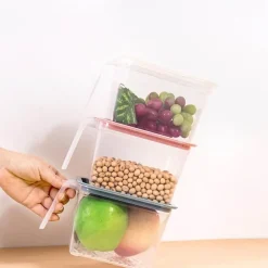 Stapelbare transparente Kühlschrank-Aufbewahrungsbox – transparenter Lebensmittel-Organizer