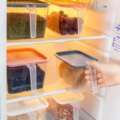 Stapelbare transparente Kühlschrank-Aufbewahrungsbox – transparenter Lebensmittel-Organizer