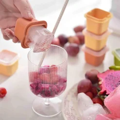 Stapelbares Eiswürfelbereiter-Set – Gefrierschale aus Silikon für einfache Eiswürfel
