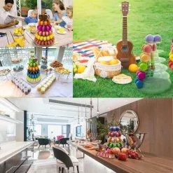 64-stöckiger Macaron-Turmständer – Elegante Tortenpräsentation für Hochzeiten und Veranstaltungen
