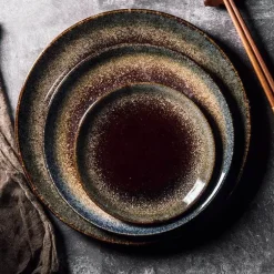 Steakteller-Set aus Keramik – elegantes Serviertablett im Western-Stil für Mahlzeiten