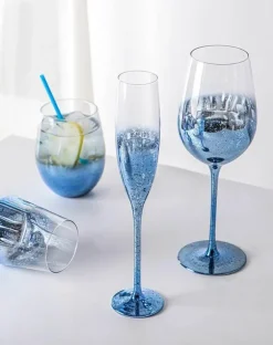 Sternenblaues Kelchset – Elegante Weingläser für Cocktails, Champagner, Whisky