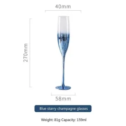 Sternenblaues Kelchset – Elegante Weingläser für Cocktails, Champagner, Whisky