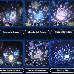 Sternenprojektor-Nachtlampe – rotierendes Hirsch-Musiklicht für Kinder