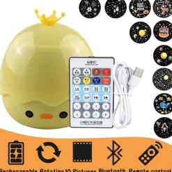 Sternenprojektor-Nachtlampe – rotierendes Hirsch-Musiklicht für Kinder