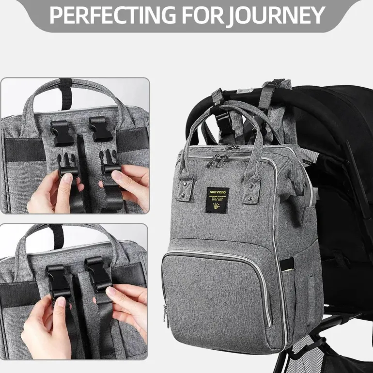 Stilvoller Baby-Wickelrucksack – Großes Fassungsvermögen, modernes Design