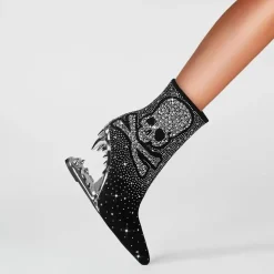 Strass-Totenkopf High Heels - Tiger Gleam Fashion Footwear