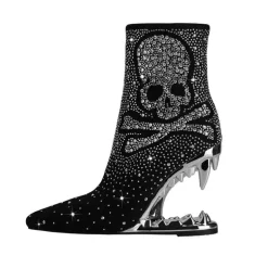 Strass-Totenkopf High Heels - Tiger Gleam Fashion Footwear