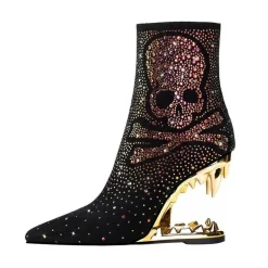 Strass-Totenkopf High Heels - Tiger Gleam Fashion Footwear