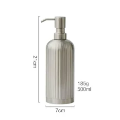 Striped Stainless Steel Soap Dispenser - Modern Kitchen Bathroom Accessory