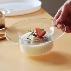 Strohhut-Glasschale – Süße Dessert- und Obst-Servierschale