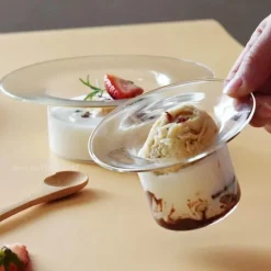 Strohhut-Glasschale – Süße Dessert- und Obst-Servierschale