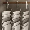 5-stufiger Hosenbügel aus Edelstahl – S-förmiger, rutschfester, platzsparender Organizer