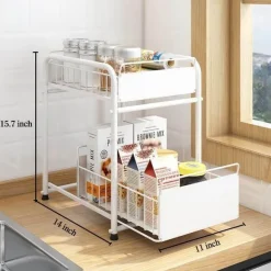 2-stufiger Küchen-Organizer – Ausziehbare Schubladen