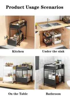 2-stufiger Küchen-Organizer – Ausziehbare Schubladen