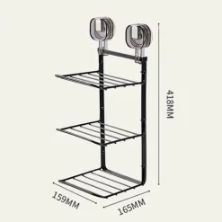 3-stufiges, wandmontiertes Organizer-Regal für die Lebensmittelzubereitung