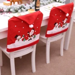 Stuhlhusse mit Weihnachtsmannmotiv – Weihnachtsdekorationskappe