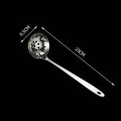 Suppenkelle aus Edelstahl mit langem Griff, Sieb – langlebiges Küchenutensil