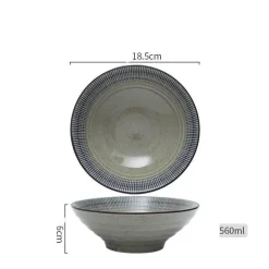 Suppenschüssel-Set aus Keramik – große Retro-Schüssel mit Löffel und Essstäbchen