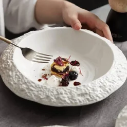 Suppenteller aus Keramik mit Steinstruktur – Stilvolle Schüssel aus Steingut