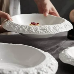 Suppenteller aus Keramik mit Steinstruktur – Stilvolle Schüssel aus Steingut