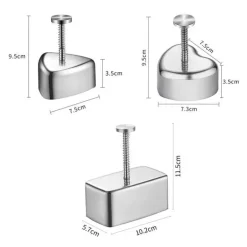 Sushi-Maker-Set aus Edelstahl – Dreieckige, herzförmige Reisbällchenformen