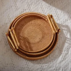 Tablett aus natürlichem Rattan – stilvolles, dekoratives Serviertablett