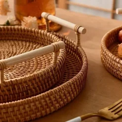 Tablett aus natürlichem Rattan – stilvolles, dekoratives Serviertablett