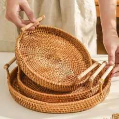 Tablett aus natürlichem Rattan – stilvolles, dekoratives Serviertablett