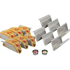 Taco-Halter aus Edelstahl im Wellendesign – Ständer für Lebensmittel