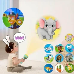 Taschenlampenprojektor für Kinder – pädagogisches Cartoon-Projektorspielzeug