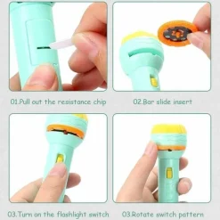 Taschenlampenprojektor für Kinder – pädagogisches Cartoon-Projektorspielzeug