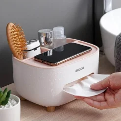 Taschentuchspender mit Telefonhalter – Multifunktions-Taschentuch-Organizer