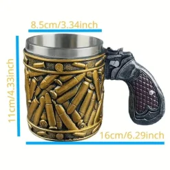 Tasse mit Pistolengriff – Kaffeetasse mit Kugel-Design