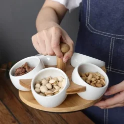 Tea Time Snacktablett aus Bambusporzellan