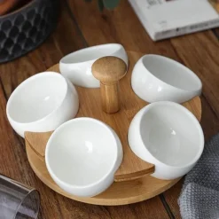 Tea Time Snacktablett aus Bambusporzellan