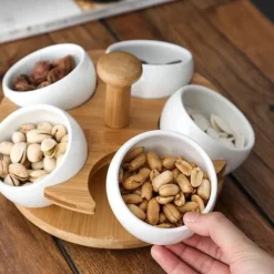 Tea Time Snacktablett aus Bambusporzellan