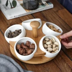 Tea Time Snacktablett aus Bambusporzellan