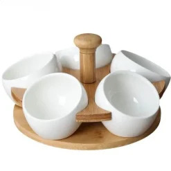 Tea Time Snacktablett aus Bambusporzellan